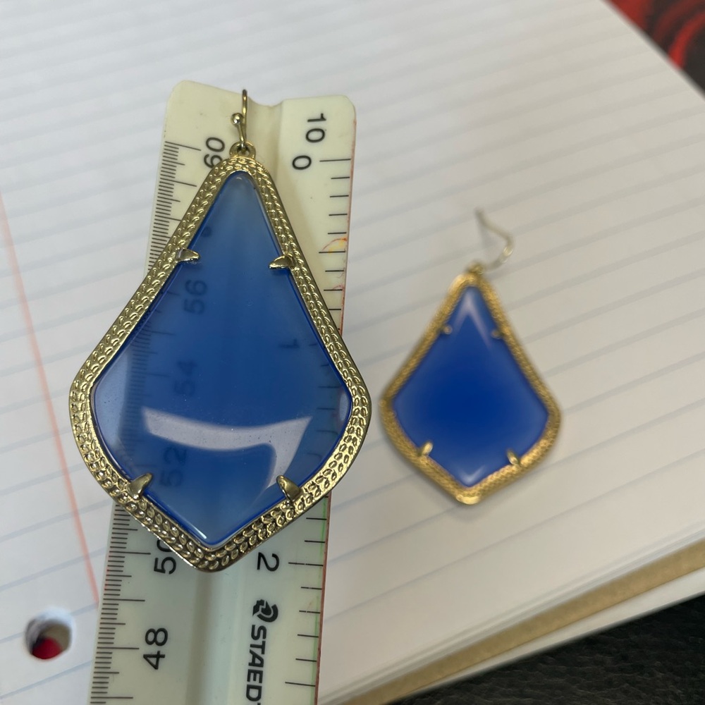 Kendra Scott Blue and Gold Geometric Earrings